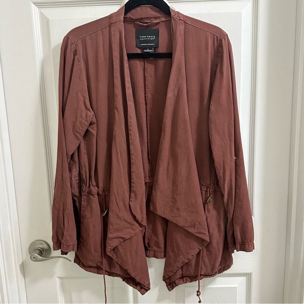 💥SANCTUARY Utility Safari Drape Collar Jacket Shacket Tie Pull Women’s Small